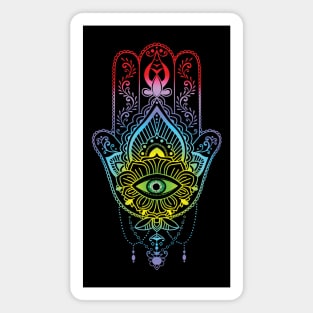 Colourful Green-eyed Hamsa Magnet